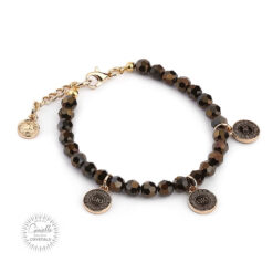 Bransoleta Crystal Jet NUT Monetki Black Gold