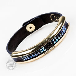 Bransoleta 0130 Silver Navy Blue Motif