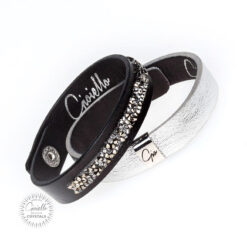 Bransoleta 095 Silver Black Silver CR