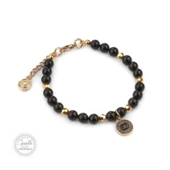 Bransoleta Pearl Black Crystal Aurum MML GB